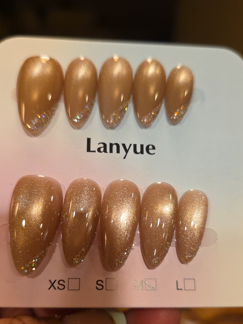 Women’s Metallic Champagne Press-On Nails